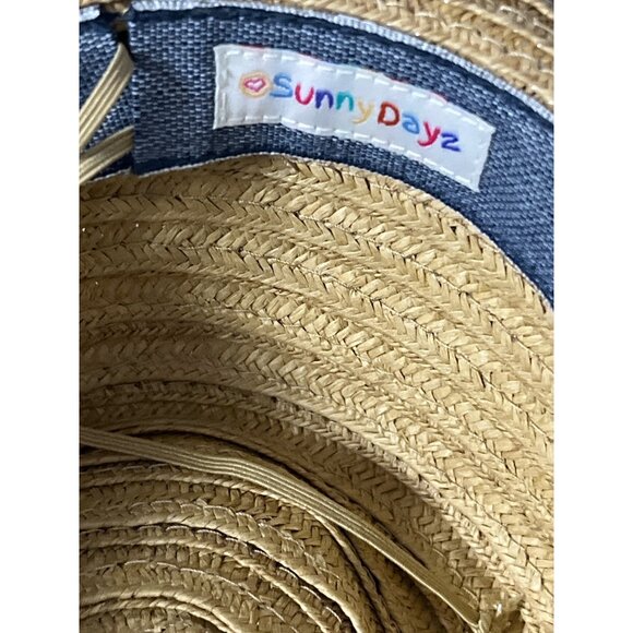 Sunny Dayz Tan Straw Fedora Hat with Gray Chevron Band - Picture 4 of 5